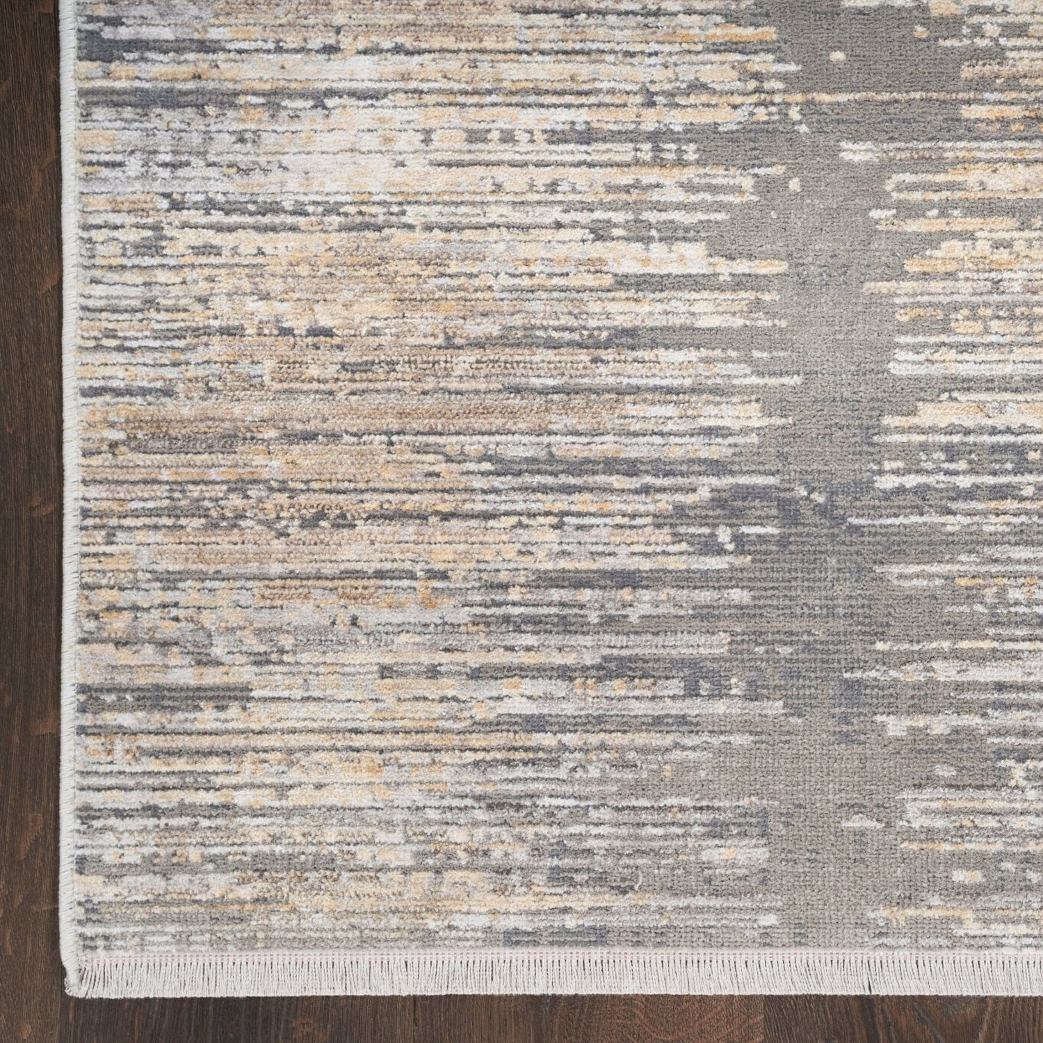 Nourison Abstract Hues ABH03 Grey/Gold Runner Rug - Love-Rugs