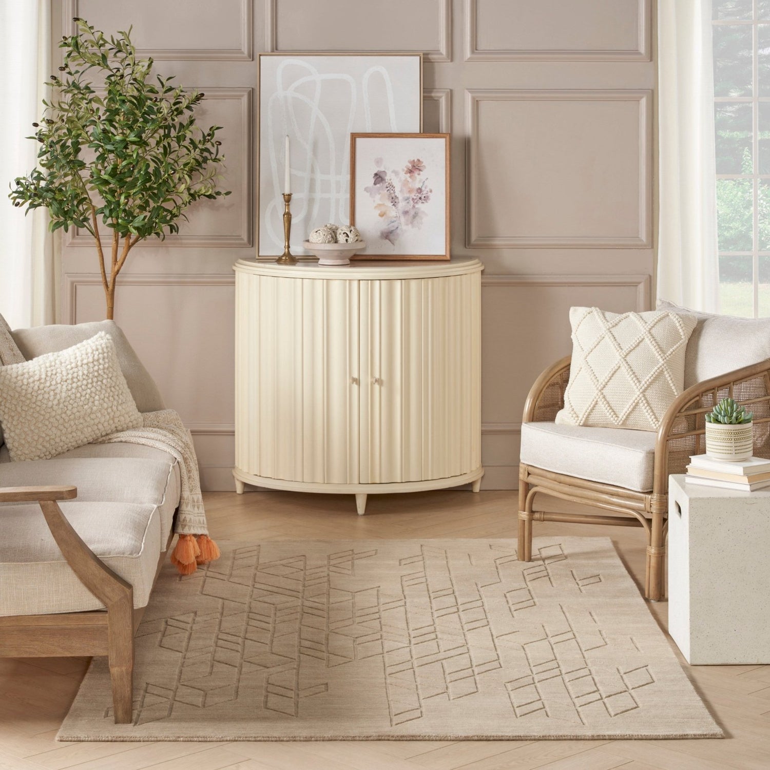 Nourison Alessia ALE01 Beige Rug - Love-Rugs