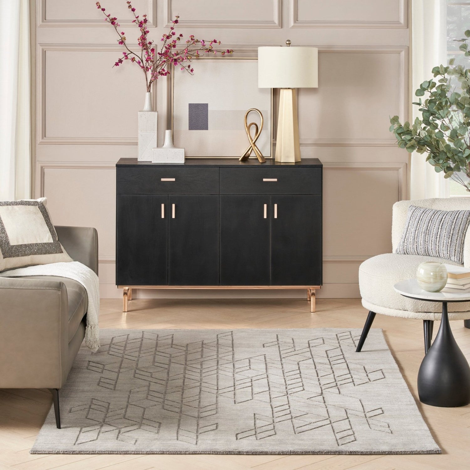 Nourison Alessia ALE01 Grey Rug - Love-Rugs