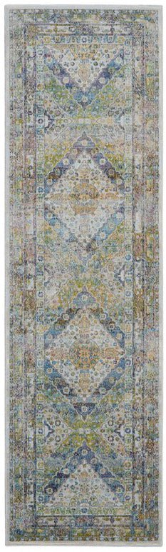 Nourison Ankara ANR07 Blue Green Runner Rug - Love-Rugs alternate image