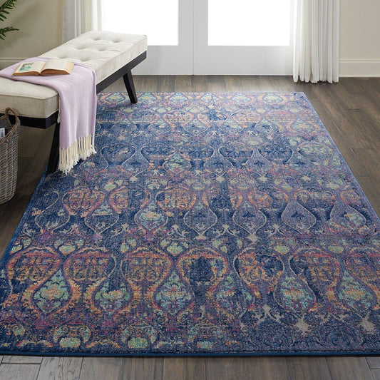 Nourison Ankara ANR08 Navy Multi Rug - Love-Rugs alternate image