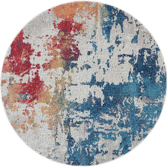 Nourison Ankara ANR10 Multicolour Round Rug - Love-Rugs
