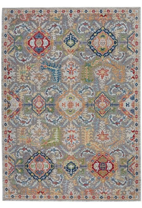 Nourison Ankara ANR12 Grey Multi Rug - Love-Rugs