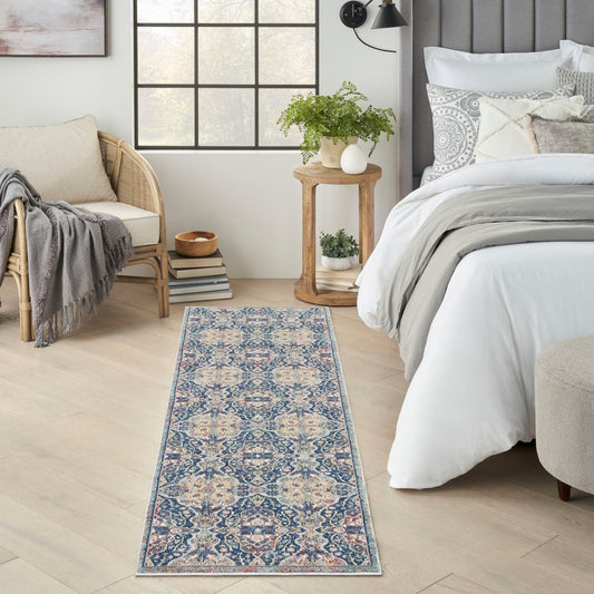 Nourison Ankara ANR16 Navy Multicolor Runner Rug - Love-Rugs alternate image