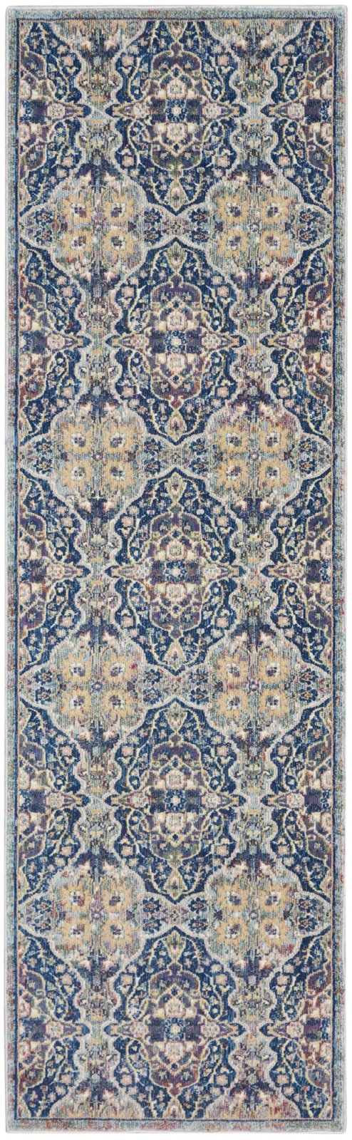 Nourison Ankara ANR16 Navy Multicolor Runner Rug - Love-Rugs