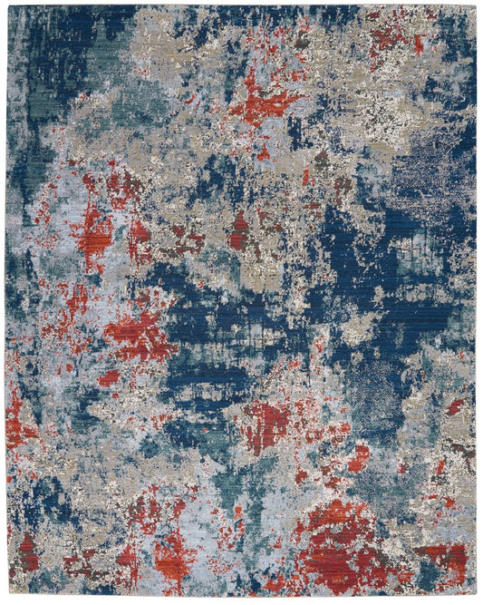 Nourison Artworks ATW01 Navy/Brick Rug - Love-Rugs