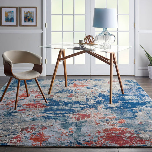 Nourison Artworks ATW01 Navy/Brick Rug - Love-Rugs alternate image