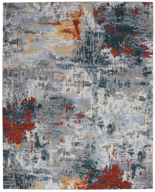 Nourison Artworks ATW03 SLATE/BRICK Rug - Love-Rugs