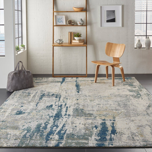 Nourison Artworks ATW05 IVORY/NAVY Rug - Love-Rugs alternate image