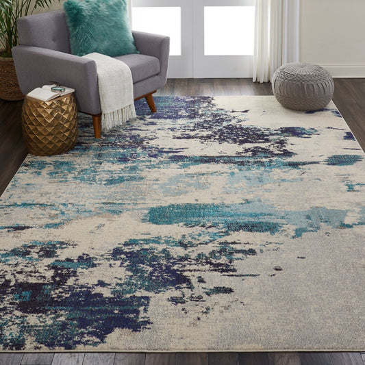 Nourison Celestial CES02 Ivory Blue Rug - Love-Rugs
