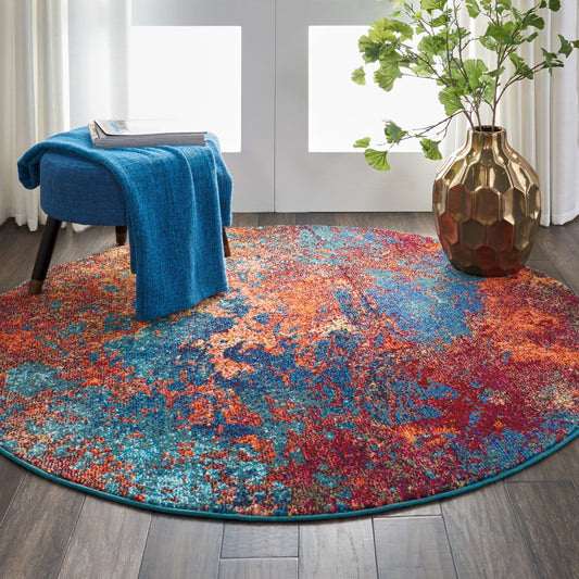 Nourison Celestial CES08 ATLANTIC Round Rug - Love-Rugs alternate image