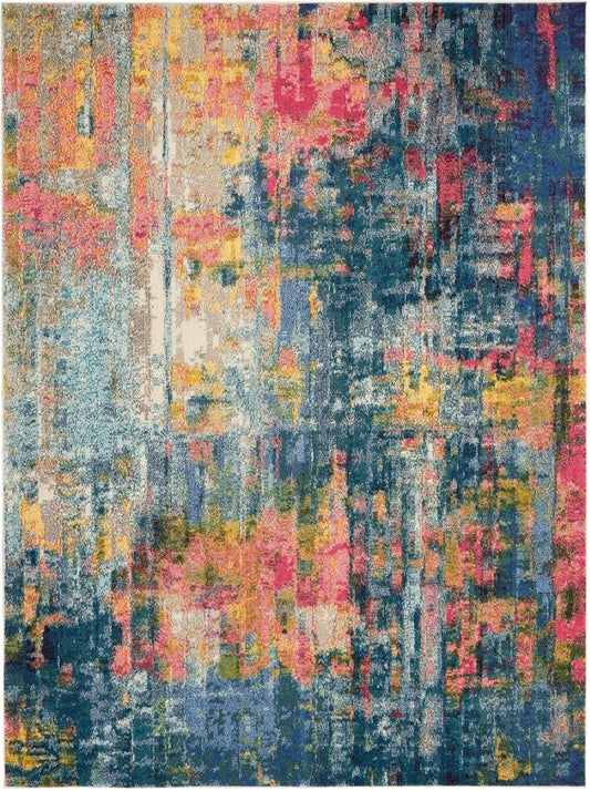 Nourison Celestial CES09 Blue Yellow Rug - Love-Rugs alternate image