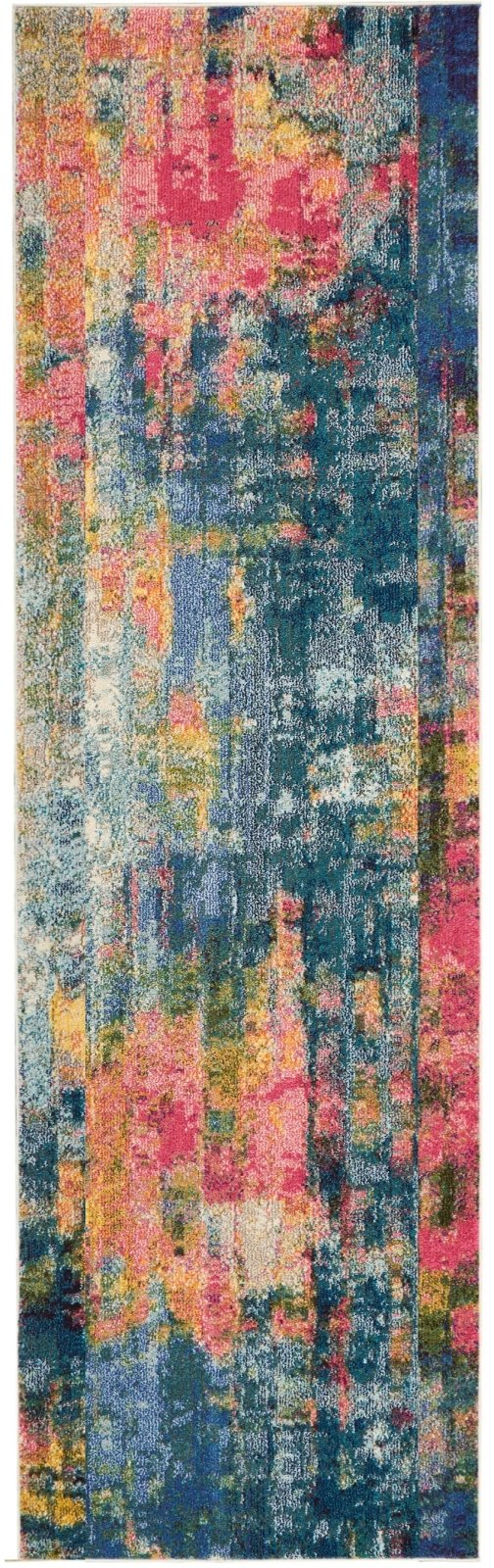 Nourison Celestial CES09 Blue/Yellow Runner Rug - Love-Rugs