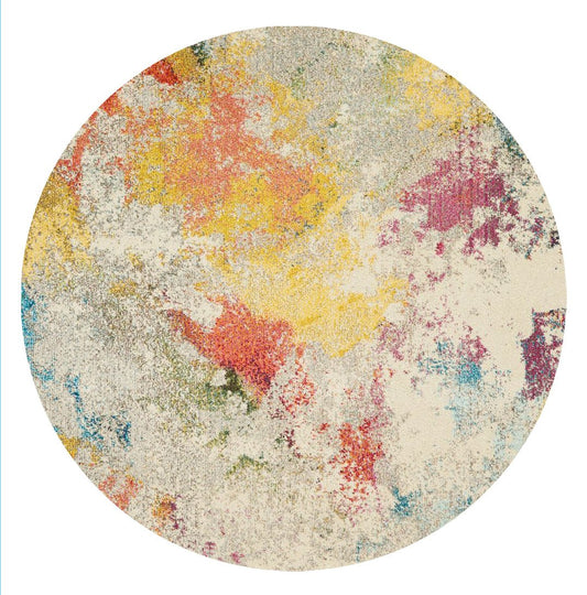Nourison Celestial CES12 Ivory/Multi Round Rug - Love-Rugs