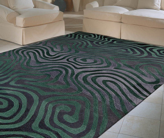Nourison Contour CON24 Smoke Teal Rug - Love-Rugs