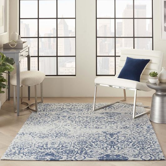 Nourison Damask DAS06 Blue Rug - Love-Rugs alternate image