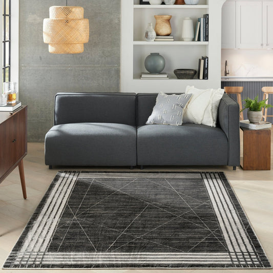 Nourison Desire DSR01 Charcoal Silver Rug - Love-Rugs
