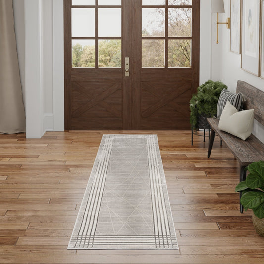 Nourison Desire DSR01 Grey Silver Runner Rug - Love-Rugs alternate image