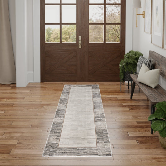 Nourison Desire DSR02 Grey Black Runner Rug - Love-Rugs alternate image
