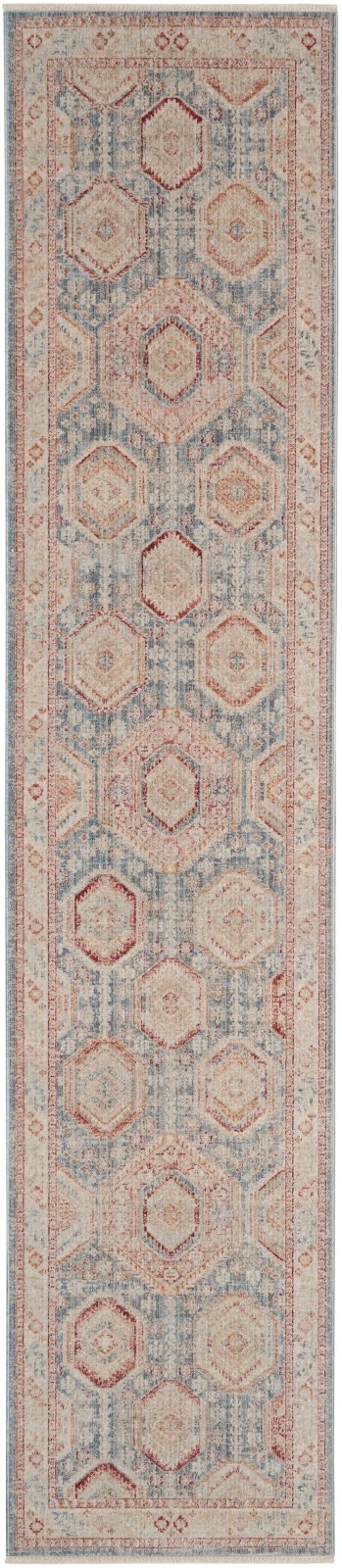 Nourison Homestead HMS01 Light Blue/Multi Runner Rug - Love-Rugs