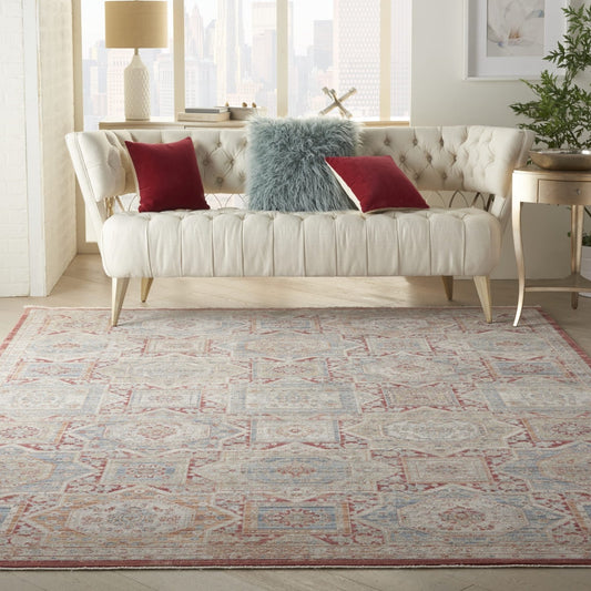 Nourison Homestead HMS02 Blue / Brick Rug - Love-Rugs alternate image