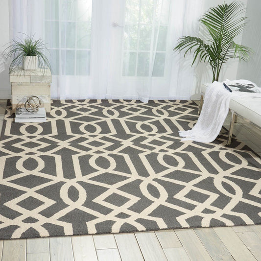 Nourison Linear LIN05 GRYIV Grey Ivory Rug - Love-Rugs