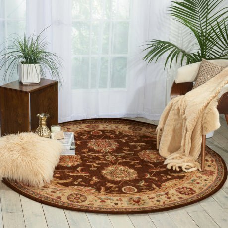 Nourison Living Treasures LI04 Brown Round Rug - Love-Rugs alternate image