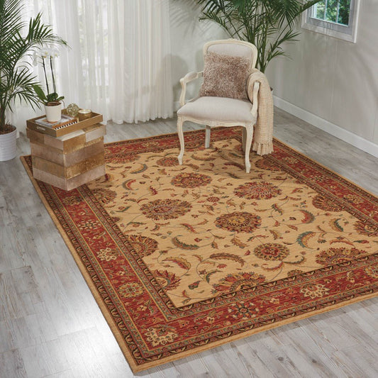 Nourison Living Treasures LI04 IRD Ivory Red Rug - Love-Rugs