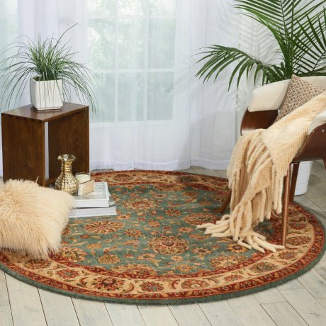Nourison Living Treasures LI05 Aqua Round Rug - Love-Rugs