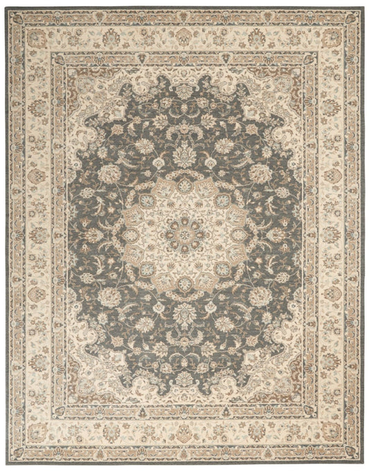 Nourison Living Treasures LI15 Grey Ivory Rug - Love-Rugs