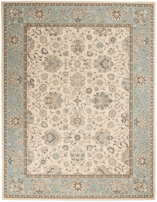 Nourison Living Treasures LI16 Aqua Ivory Rug - Love-Rugs