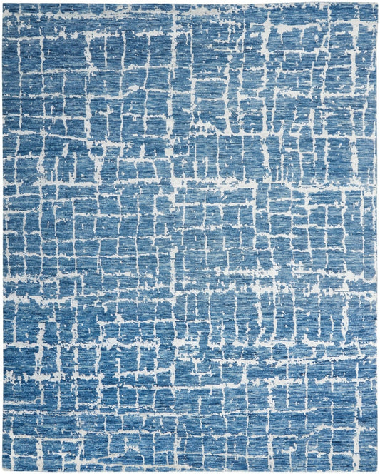 Nourison Luna LUN02 Blue Silver Rug - Love-Rugs