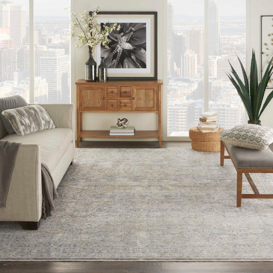 Nourison Lustrous Weave LUW01 Ivory / Blue Rug - Love-Rugs alternate image