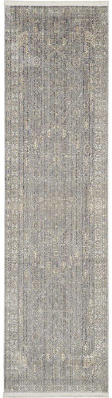 Nourison Lustrous Weave LUW02 Grey / Beige Runner Rug - Love-Rugs