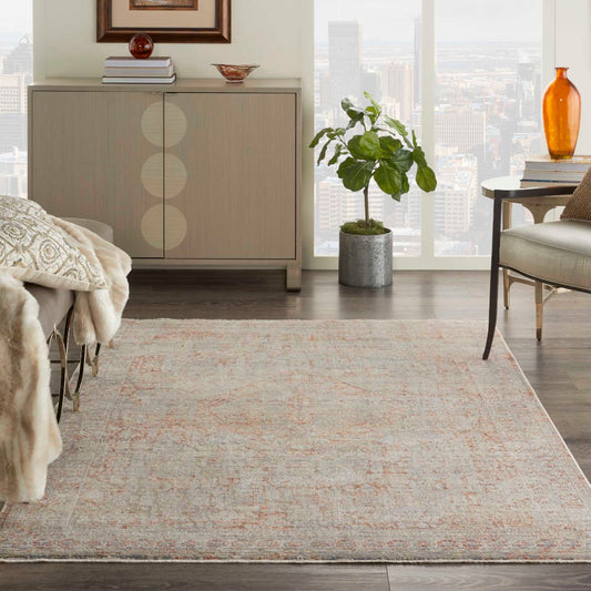 Nourison Lustrous Weave LUW02 Grey / Brick Rug - Love-Rugs alternate image
