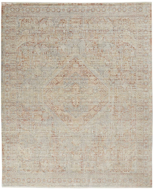 Nourison Lustrous Weave LUW02 Grey / Brick Rug - Love-Rugs
