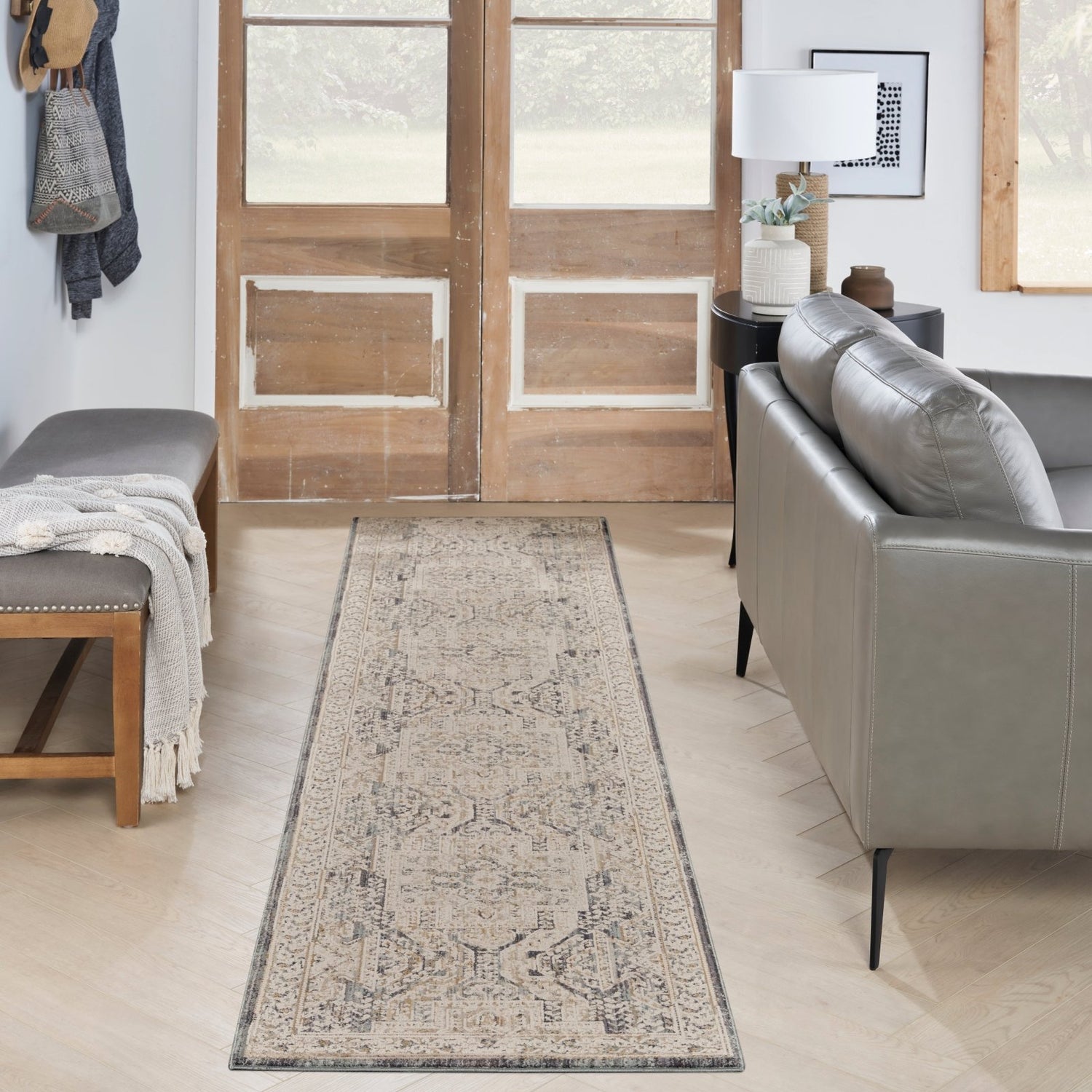 Nourison Lynx LNX01 Ivory Charcoal Runner Rug - Love-Rugs