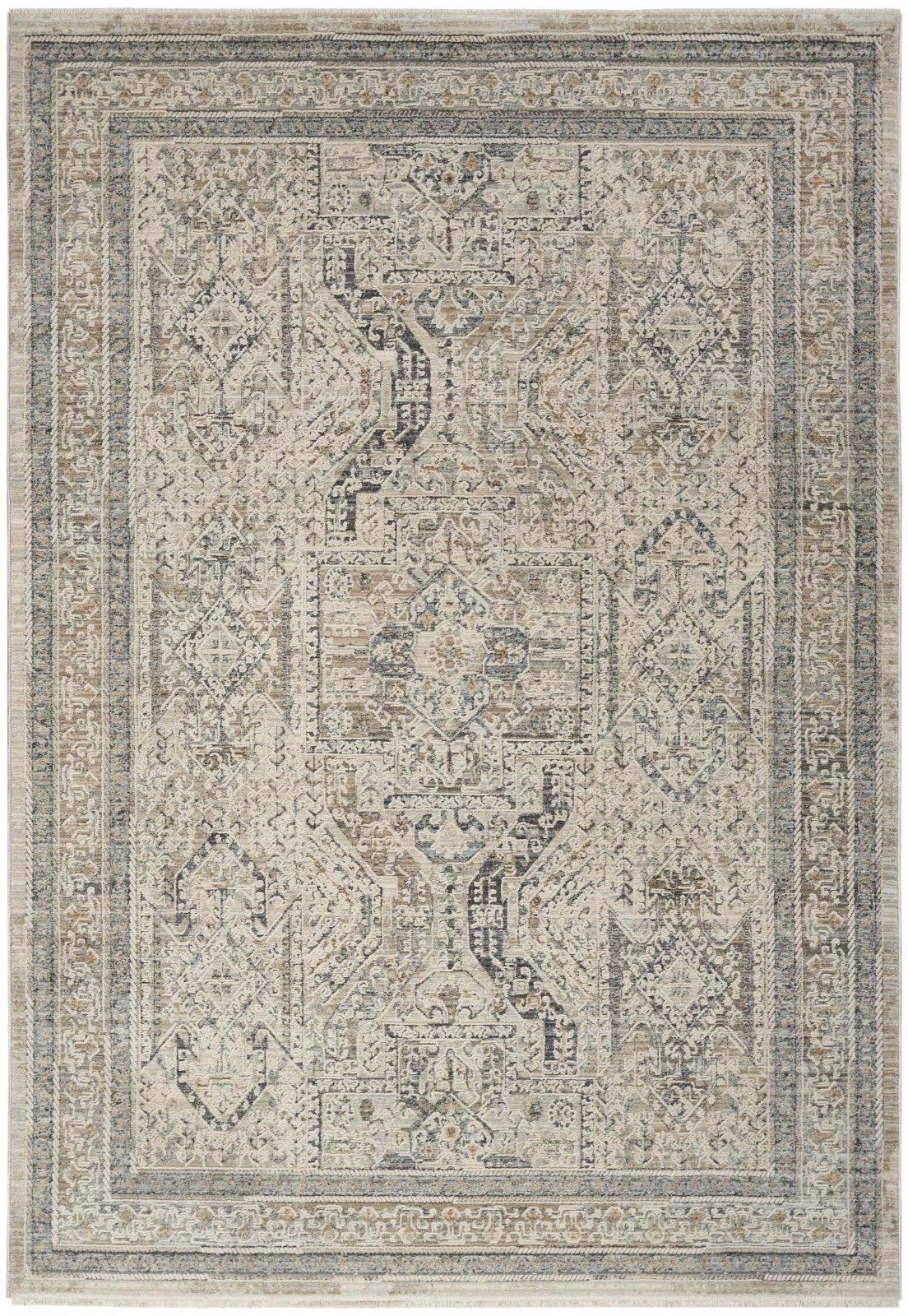 Nourison Lynx LNX01 Ivory Grey Blue Rug - Love-Rugs