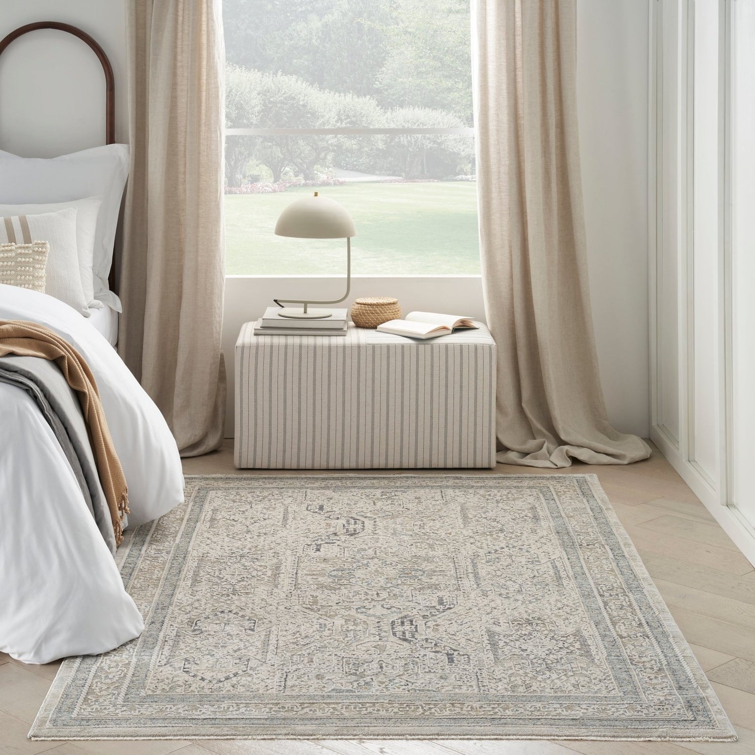 Nourison Lynx LNX01 Ivory Grey Blue Rug - Love-Rugs