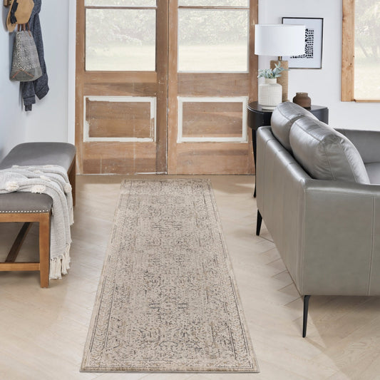 Nourison Lynx LNX01 Ivory Grey Blue Runner Rug - Love-Rugs alternate image