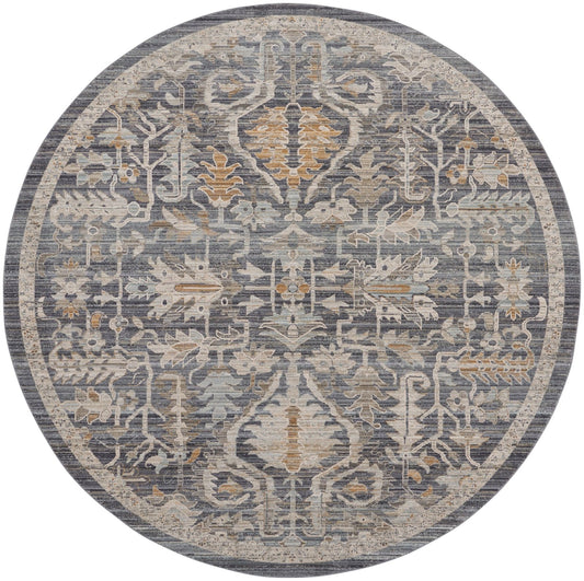 Nourison Lynx LNX02 Navy Round Rug - Love-Rugs alternate image