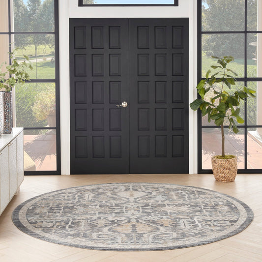 Nourison Lynx LNX02 Navy Round Rug - Love-Rugs