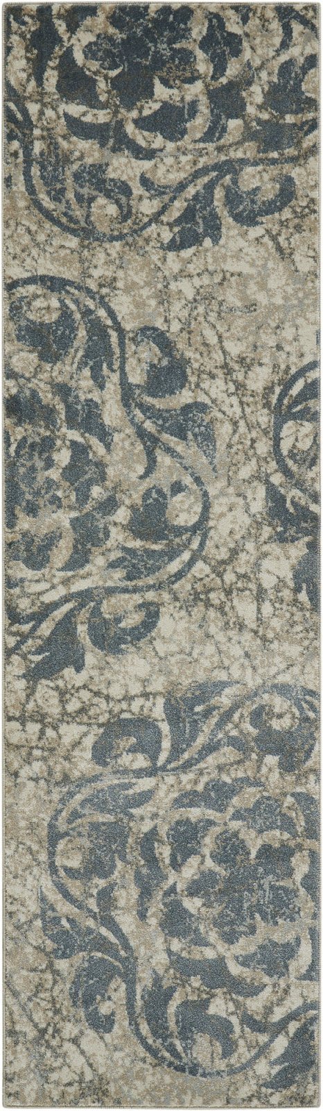 Nourison Maxell MAE10 Ivory Blue Runner Rug - Love-Rugs