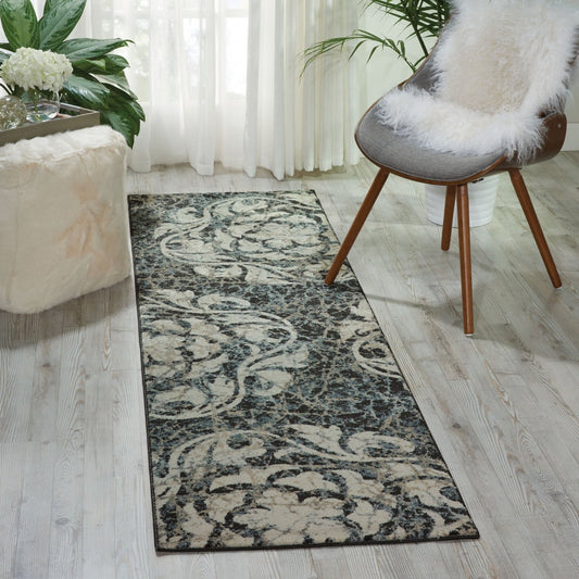 Nourison Maxell MAE10 Ivory Charcoal Runner Rug - Love-Rugs alternate image