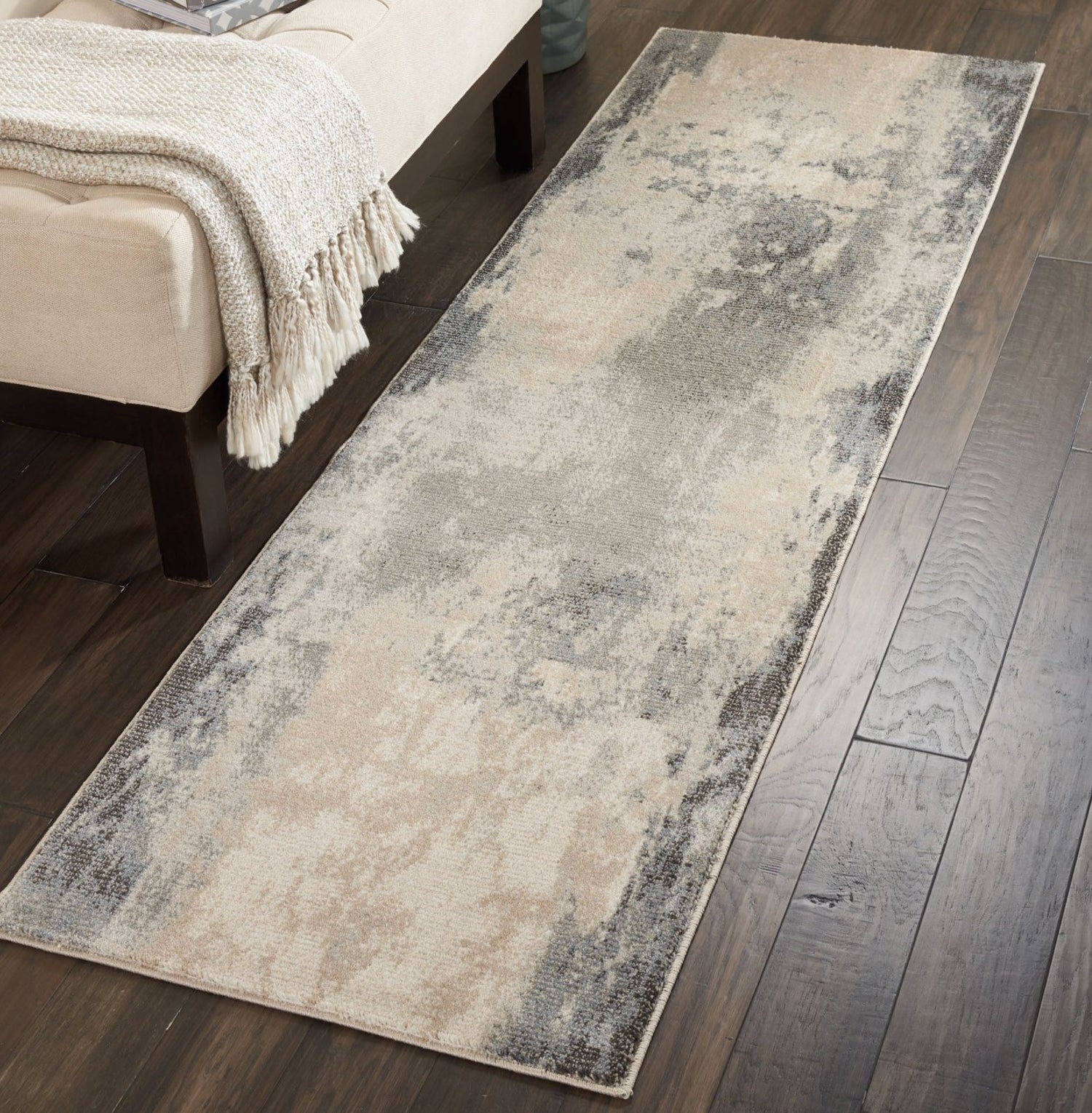 Nourison Maxell MAE13 Ivory Grey Runner Rug - Love-Rugs