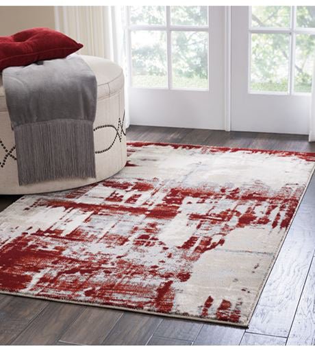 Nourison Maxell MAE14 Ivory Red Rug - Love-Rugs
