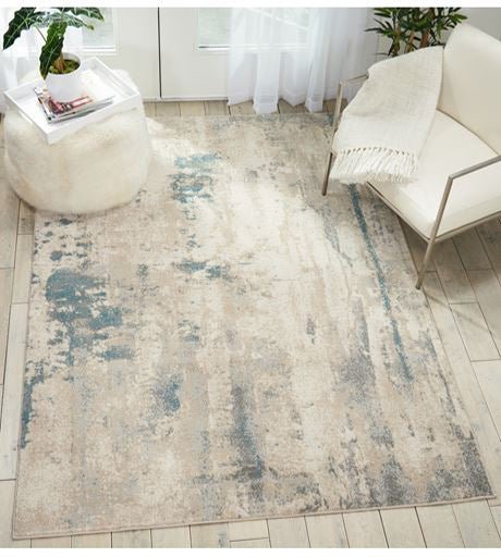 Nourison Maxell MAE17 Ivory Teal Rug - Love-Rugs