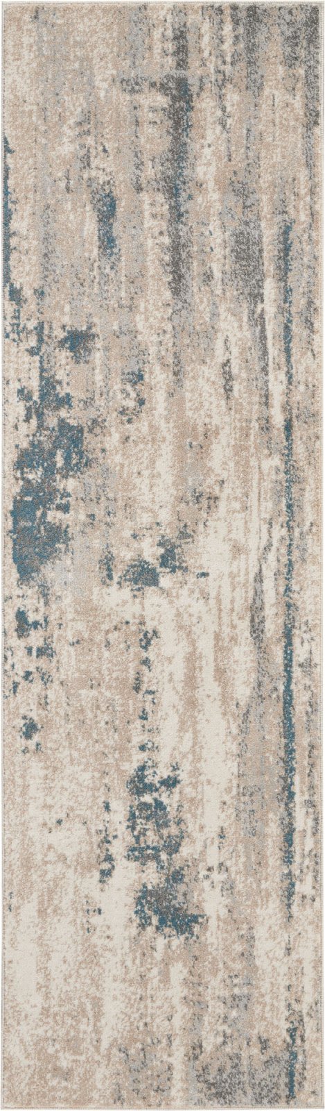 Nourison Maxell MAE17 Ivory Teal Runner Rug - Love-Rugs