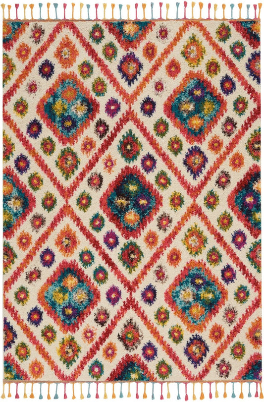 Nourison Nomad NMD03 Ivory Pink Rug - Love-Rugs