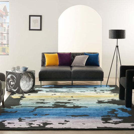 Nourison Prismatic PRS23 Black Multicolour Rug - Love-Rugs
